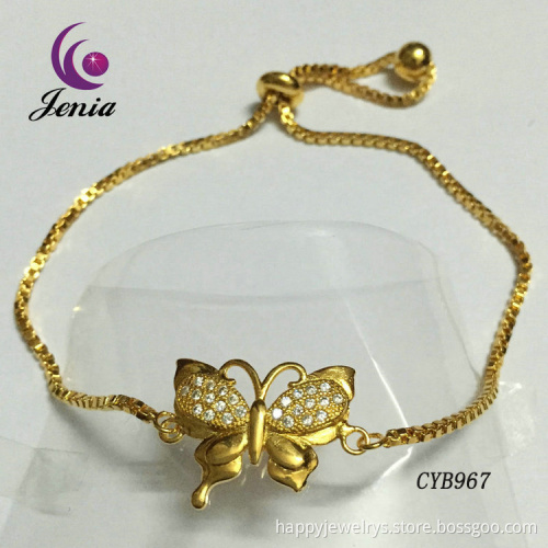 Jenia 2016 Popular Trend Design Thin Copper Gold Plating Chain Bracelet